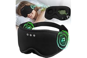 LC-dolida Bambou Masque de Sommeil Écouteur Bluetooth 5.4, 3D Masque de Nuit en Coton Bambou | Écouteurs de Sommeil Zero et 100% Blackout pour les Dormeurs Latéraux, les Voyages | Machine Lavable