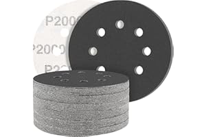 STEBRUAM 50PCS 125mm Dry Wet Sanding Discs 2000 Grit, Hook and Loop Sandpaper Silicon Carbide Orbital Sander Discs for Polishing/Metal/Automotive