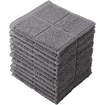 12 Torchons De Cuisine Glynniss - 100% Coton Très Absorbants - Gris - Pour Nettoyage Et Vaisselle