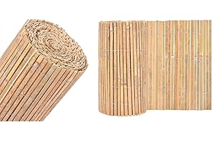 MONAL Natural Bamboo Slat Garden Wooden Fenceing Panel Screen Covering for Outdoor Wind Sun Border Fence Privacy Sheild Screening Protection (1.8M x 4M)