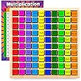 VingaHouse Multiplication Board Game, Wooden Montessori Toy 4 5 6 Education Multiplication Board Game Times Table Game with 2 Canvas Multiplication Table Numbers Learning Toy Gifts for Children 3+