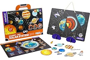 mierEdu Magnetic Pad - Solar System I Great Puzzle Set I Promotes Imagination + Creativity I Toy for Children I Magnetic Games for Children from 3 Years