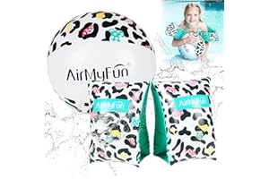 Exslend Ali da nuoto per bambini 1 2 3 4 5 6 anni, aiuto per il nuoto per bambini con pallavolo gonfiabile, ali da nuoto per ragazze e ragazzi
