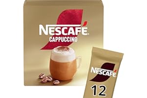 NESCAFÉ Cappuccino Instant Gold Coffee 12 x 15.5g Sachets, 100% Responsibly Sourced Coffee (Pack of 1)