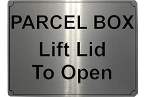 XTRA-PRINT 622 PARCEL BOX Lift Lid To Open Metal Aluminium Plaque Sign Door House Office (5x7 inches, Brushed Silver)