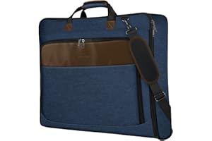 MATEIN Suit Carrier for Men, Travel Garment Bags with Strap for Business, Travel Suit Bag for Men Women, Waterproof Wrinkle Free Garment Covers (Blue)