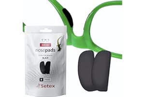 Setex Gecko Grip - Almohadillas de nariz antideslizantes ultrafinas de 0,6 mm para gafas (5 pares), fabricadas en Estados Unidos, fibras microestructuradas, 0,6 mm x 7 mm x 16 mm