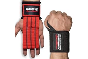 ‎RAIGEKI FITNESS BUILD A POWERFUL BODY Wrist Bandages + Fast Grip Lifting Straps [Set] Professional Quick Release (+ Training Plans) for Fitness, Strength Training & Bodybuilding - for Men and Women