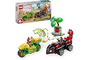 LEGO Spidey e i Suoi Fantastici Amici Inseguimento sui Dino-Veicoli di Spin ed Electro, Giochi Educativi e di Ruolo per Bambini e Bambine da 4 Anni da Supereroe con Macchina e Moto Giocattolo 11198