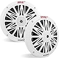Pyle 6.5 Inch Dual Marine Speakers - 2 Way Waterproof and Weather Resistant Outdoor Audio Stereo Sound System with 200 Watt Power, Poly Carbon Cone and Butyl Rubber Surround - 1 Pair - PLMR62 (White)