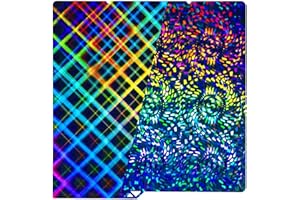 IdeaFormer Kobra S1 Double Side 264x276mm Build Plate Rainbow Checkerboard PEW + Rainbow Gear PES for Anycubic Kobra S1/Kobra S1 Combo 3D Printer