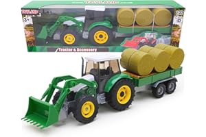 Toyland Ensemble Tracteur et remorque à l'échelle 1:32 - Véhicules pour garçons (Vert)