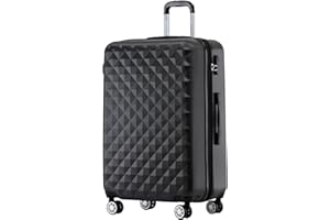 BEIBYE Zwillingsrollen 2066 Hartschalen-Koffer: 15 Farben, ABS-Kunststoff, Zahlenschloss mit Doppelreißverschluss, Exklusive Innenausstattung und umfangreiche Funktionen(Schwarz, XL)