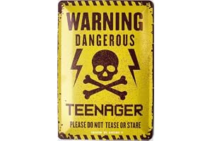 DODINO 20 x 30 cm retro plåtskylt varning DANGEROUS tonåring pojkar & flickor tonåring dörrskylt presentidé rum citat gåva id