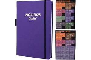 EARNING POWER Academic Diary 2024-2025 A5 Day Per Page, Daily Diary 2024-2025 From JUL 2024 to JUN 2025, Productivity A5 Daily Planner with Monthly Tabs, 2 Bookmark, Pen Loop and Inner Pocket,21×14.5cm (Purple)