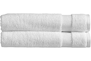 Christy Refresh Bath Towels | Set of 2 | Quick Dry | Gentle Pastel Tones | Soft Plush Large Bathroom Towels | Absorbent Shower Towels | 100% Cotton 550GSM | White