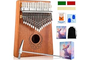 LAQULA Kalimba 17 Klawiszy Fortepian – Przenośny Mbira Sanza Palec Fortepian Profesjonalny Instrument Muzyczny z Instrukcja Nauki, Młotek Strojeniowy Prezent Dla Dzieci Dorosłych