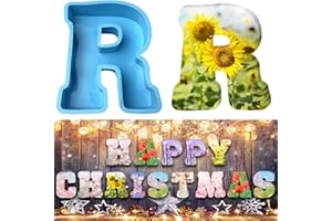 YANMUCY Moule en silicone 3D avec grandes lettres de l'alphabet pour résine ou pâtisserie en forme de lettre R 15,2 cm