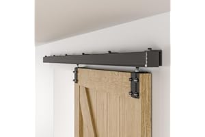 CCJH 152CM/5FT Sliding Door Track Barn Door Hardware Kit Closet Box Rail Hidden Roller Minimalist Modern Style