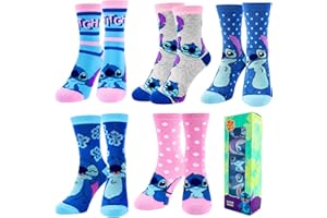 Disney Stitch Calzini per Ragazze, Set di 5 Calzini Classici per Ragazze con Design Stitch, Taglie EU 27 a 38