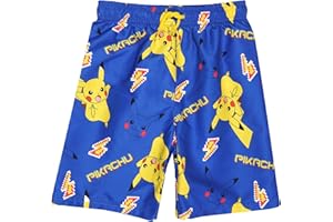 Popgear Pokemon Pikachu Running AOP Boys Swim Shorts Blue/Yellow baño para Niños