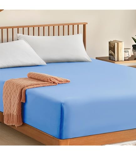 30cm Deep Pocket Fitted Sheet | 200 Thread Count Egyptian Pima Cotton Blend | Single, Double, King UK Sizes