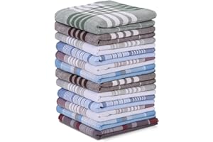 Wiainty Fazzoletti Da Uomo In 100% Cotone, Pezzi Fazzoletto Da Taschino Uomo,Set Di Fazzoletti Cotone Uomo Naso 38X38Cm, Fazzoletto Classici A Righe, Matrimonio, Business, Fazzoletti Stoffa