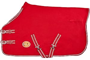 Cwell Equine NEW HORSE COB PONY SHETLAND MINI RED SHOW TRAVEL FLEECE RUG 3'6"-6'9" stable cooler choice of Sizes (4'3")