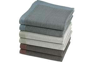 Merrysquare Pañuelos para Hombre, Estilo Príncipe de Gales, 100% Algodón, 40x40 cm, Pack de 6, Modelo Stirling