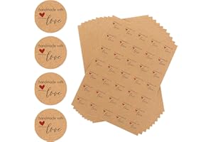 Nordstern Aufkleber 'Handmade with Love' 525er Pack - Selbstklebende Etiketten für Hochzeit, Marmeladengläser und als Geschenkanhänger