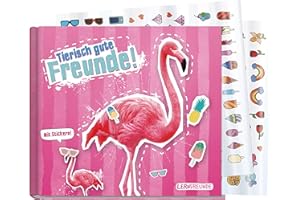 ‎HÄFFT Freundebuch Schule für Mädchen [Flamingo] Hardcover Poesiealbum, liebevoll und witzig gestaltet - mit bunten Stickern! Von Lernfreunde by Häfft | nachhaltig & klimafreundlich