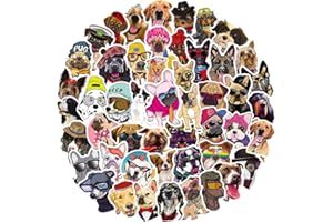 RGBEE Hund Aufkleber Sticker Set 50 Stücke, Graffiti Decal Wasserfeste Vinyl Sticker Klein für Laptop Koffer Helm Motorrad Skateboard Auto Fahrrad Computer Anime Kawaii Tier Sticker