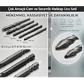 &Ccedil;ok Ama&ccedil;lı Cam ve Seramik Matkap Ucu Seti, 5 Par&ccedil;a, 6-7-8-10-12 mm