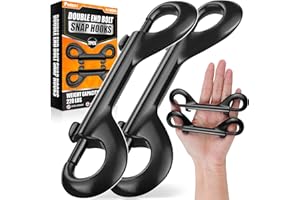 PAMAZY [Extra Durable] 4.7” Double Ended Bolt Snaps Hooks 220LBS Weight Capacity, Heavy-Duty & Rust-Resistant Zinc Alloy Double Sided Clips, Best for Dog Leashes, Awnings, Sports Equipment, Boating (2 Pack)
