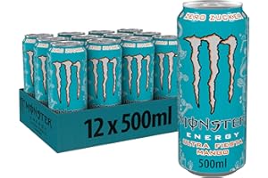 ‎MONSTER Monster Energy Ultra Fiesta - koffeinhaltiger Energy Drink mit leichtem Mango-Geschmack - ohne Zucker und ohne Kalorien - in praktischen Einweg Dosen (12 x 500 ml)