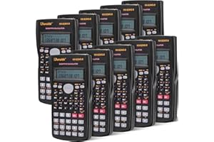 FLUTESAN 10 Pieces 2 Line Engineering Scientific Calculator Function Calculator Calculator Large Display Math Calculator for Student Teacher Classroom High School College School Business Offices Black