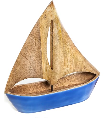 Rayher Houten Strooisel – 9 Stuks Zeilbootjes, 3x4 Cm, Met Kleefpunt, 3 Kleurencombinaties, Voor Tafeldecoratie En Kaarten