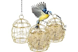 FORMIZON Mangiatoia per Uccelli, Mangiatoia per Uccelli in Metallo a Prova di Scoiattolo, Mangiatoia Uccelli Giardino, Mangiatoia per Uccelli Selvatici da Appendere a Forma di Palla per Mangiare