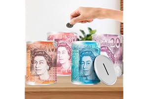 LUMOUS LMS Money Tin – 1Pc MONEY TIN BOX Sterling Bank Note -TIN Piggy Bank, Coin Tin, Cash Tin, Savings Tin, Money Can, Birthday Money, Holiday & Christmas Fund (1Pc SMALL)