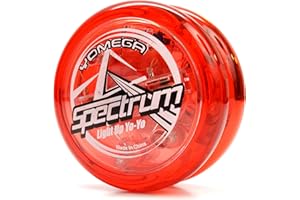 Yomega Spectrum – Light up Fireball Transaxle YoYo with LED Lights for Intermediate, Advanced and Pro Level String Trick Play + Extra 2 Strings & 3 Month Warranty… (Red)