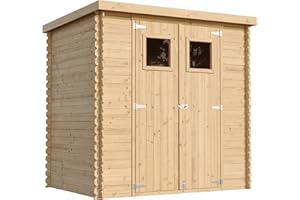 TIMBELA M311 Holzhaus Gartenhaus - Gartenschuppen Holz B204xL142xH200 cm/ 2,22 m2 Lagerschuppen für Garten - Fahrrad Schuppen - Wasserfestes Dach