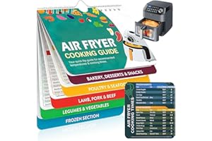 INBOLM Air Fryer Conversion Chart Sheet Magnets Cooking Guide Booklet, Sheet Oven Cooking Guide for Cooking and Frying Booklet,Cook Times Chart Books Instant Air Fryer Accessories Pot Temp Guide