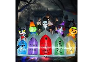 Kalolary 8ft Halloween Dmuchane, Dmuchana Dekoracja na Halloween Szkielet Czarownica Dynia z Diodami LED do Halloween na Zewnątrz Trawnika Przyjęcie Dekoracja