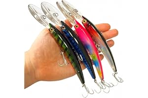 GT COMPANY Señuelos de Pesca Spinning – Minnow Spinning Lubina – Señuelos Spinning mar – Señuelos Artificiales de Pesca – Cebos Lucio/Black Bass/lubina – Pesca pantano y mar – 17 cm y 24 Gramos