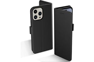 Aiziki Coque pour iPhone 15 Pro, Etui Protection Housse Premium en Cuir PU, [Pochette de Portefeuille] [Fermeture Magnétique] [Etui à Rabat]- Noir