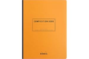 RHODIA 119228C – Zeszyt miękki z płóciennym grzbietem pomarańczowy - B5 - w kratkę - 160 stron - Papier Clairefontaine biały 80 g/m² - Classic