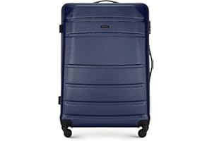 WITTCHEN Großer Koffer Trolley Koffer Reisekoffer aus ABS Hartschalen Trolley 4 Rollen Kombinationsschloss Dunkelblau 56-3A-653-90