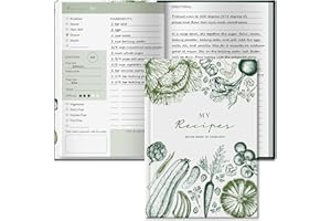 BIROYAL Blank Recipe Book for Own Recipes - Personalised Recipe Journal for 100 Recipes - A5 Recipe Journal to Write Your Own Recipe Book - 224 Pages Empty Cookbook for Family & Cooking Lover
