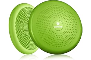 BODYMATE balance cushion incl. pump - 34cm diameter inflatable instability disc/nubbed massage cushion for core, fitness, rehab, co-ordination and relief of back pain