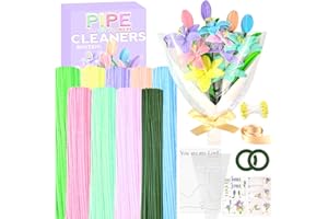 BNUZEIYI Pipe Cleaners Craft Kit 8 Assorted Colors Pipe Cleaners Bulk Flower Making Kit Chenille Stems Craft Supplies for DIY Art and Craft Bouquet Projects Creative Gift Decorations, Lily